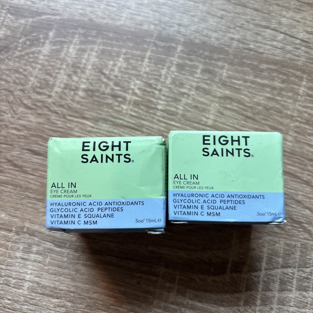 LOT OF 2 Eight Saints Skin Care All In Eye Cream, Anti Aging 0.5 Ounce